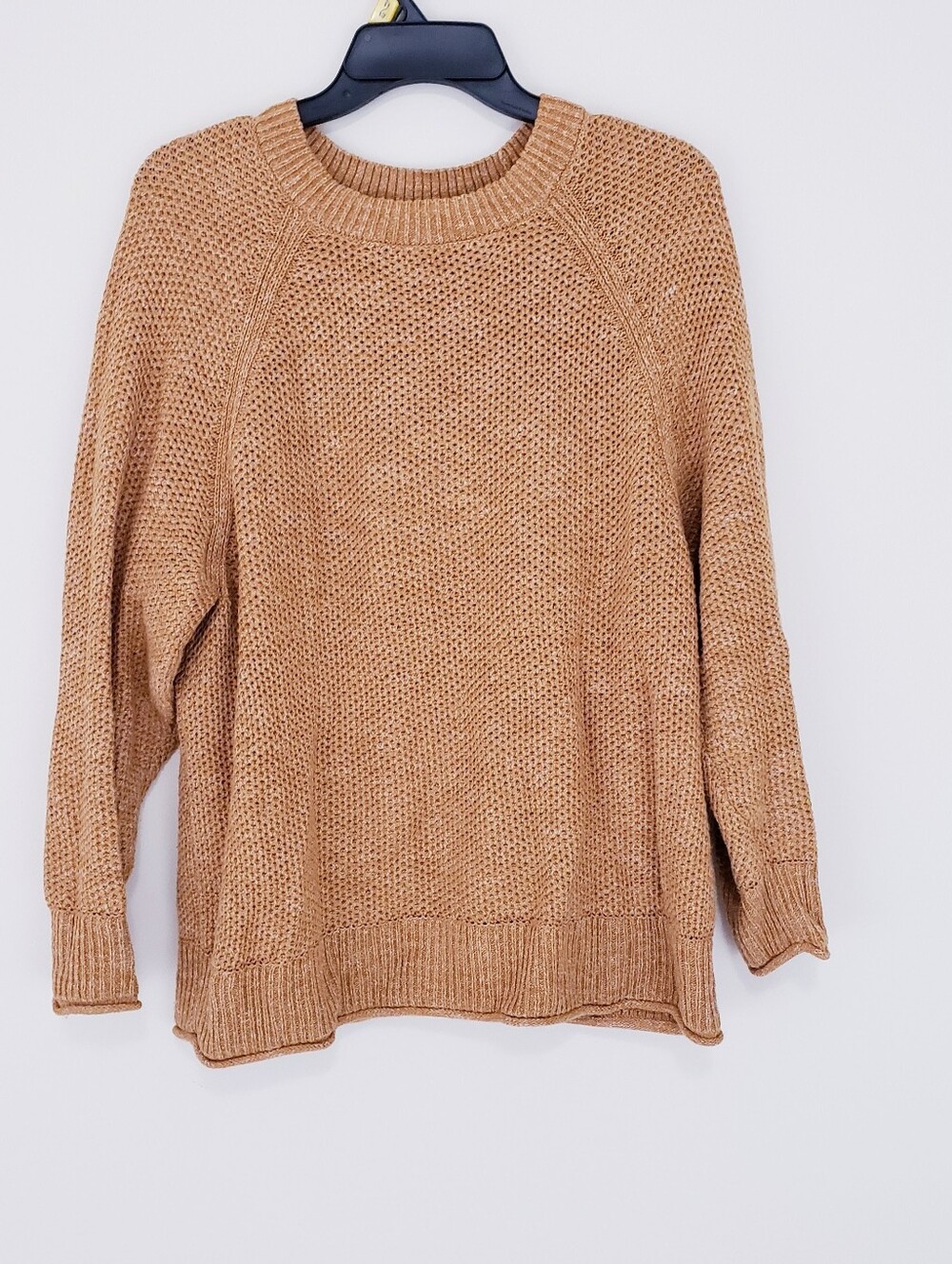 Sonoma Tan Autumn Camel Fall Sweater Long Sleeve Stitch Textured Size Large